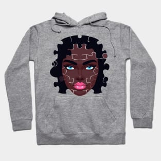 Afrocentric Woman Face Puzzle Hoodie